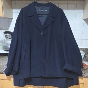 Classic Navy Pea Coat for Women